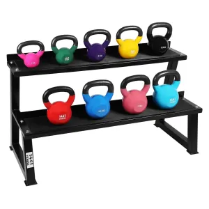1441 Fitness Vinyl Coated Kettlebell - 4 Kg to 20 Kg (9 PCS Set) with Rack