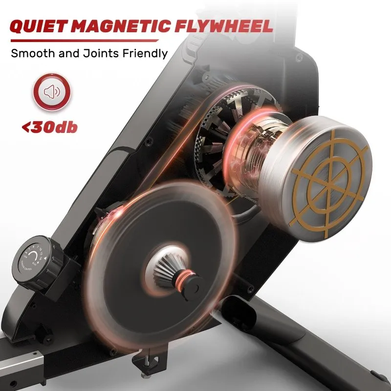 15-Level Adjustable Resistance Magnetic Rowing Machine LCD Display