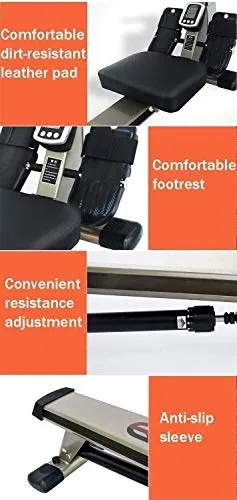 AMZOPDGS Rowing Machines, Rowing Machine,with HD Dial Display and Adjustable Resistance,Non-Slip Pedal Design,Safe,Suitable for Office,Balcony,Cardio Fitness Equipment