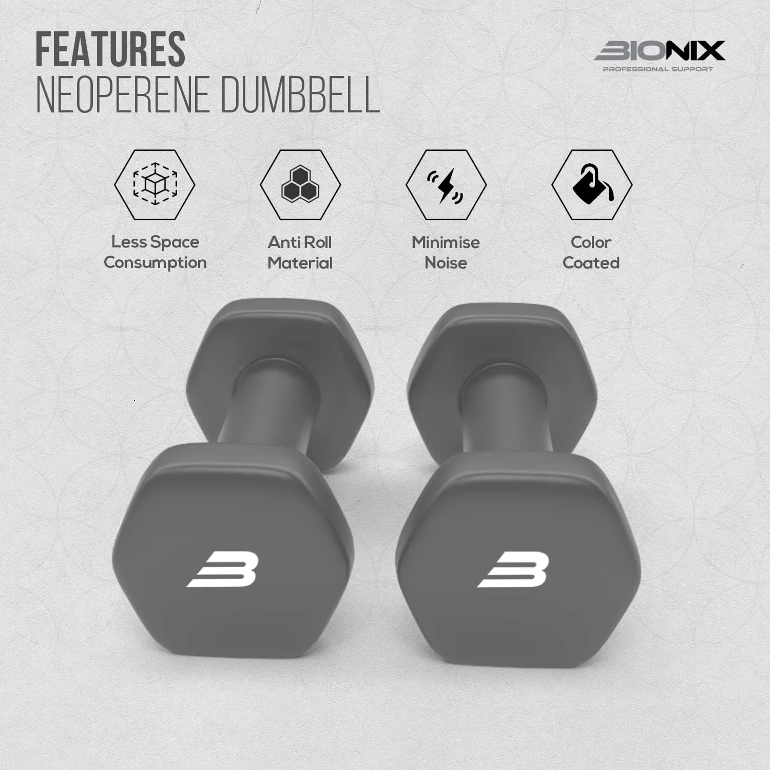 Bionix Neoprene Dumbbells Weights Pair