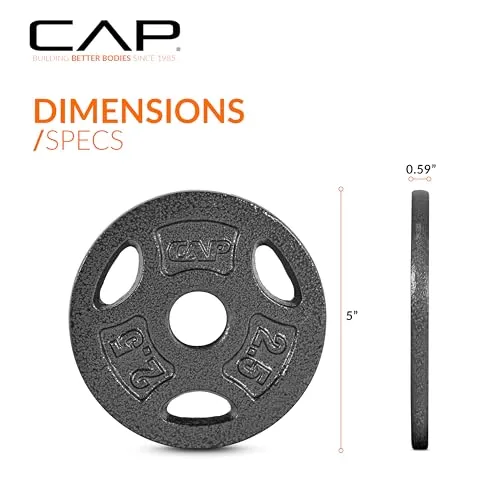 CAP Barbell Standard 1-Inch Grip Weight Plates 2.5 lbs BLACK, Pack (x4)