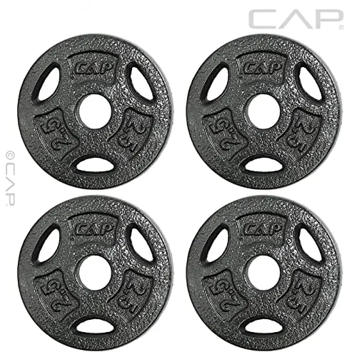 CAP Barbell Standard 1-Inch Grip Weight Plates 2.5 lbs BLACK, Pack (x4)