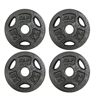 CAP Barbell Standard 1-Inch Grip Weight Plates 2.5 lbs BLACK, Pack (x4)