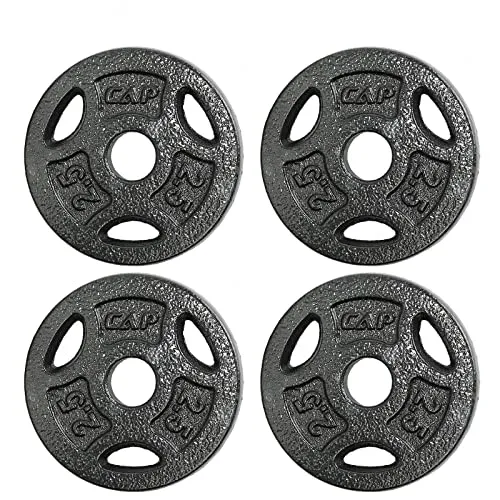 CAP Barbell Standard 1-Inch Grip Weight Plates 2.5 lbs BLACK, Pack (x4)
