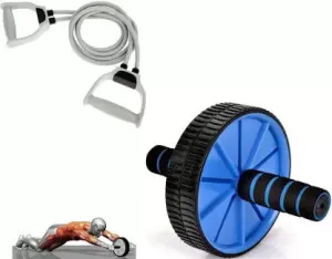 Combo For Core Fitness Ab Wheel & Double Toning Tube Fitness Equipment