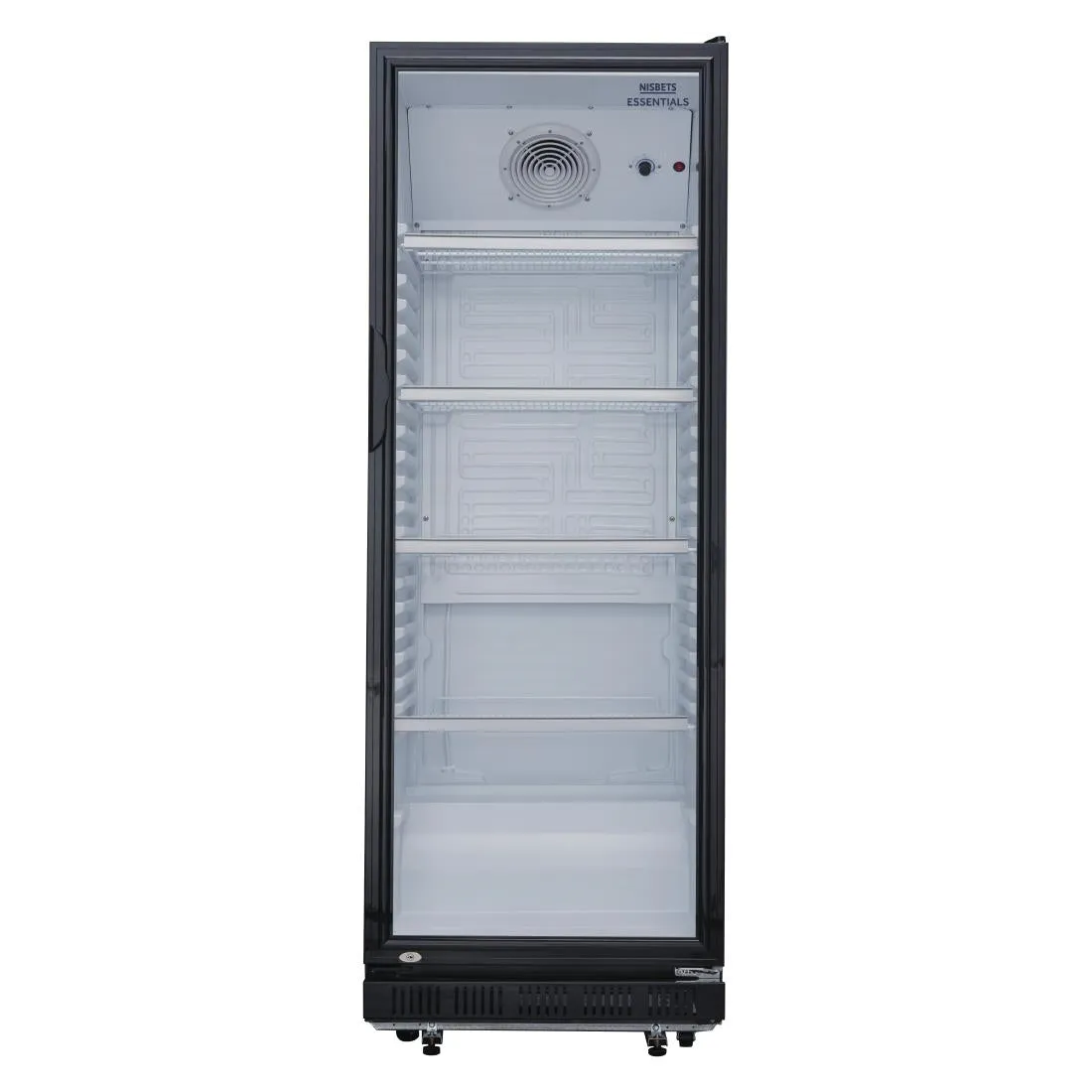 DG280 Nisbets Essentials Upright Display Fridge Black 346Ltr