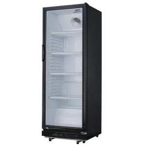 DG280 Nisbets Essentials Upright Display Fridge Black 346Ltr