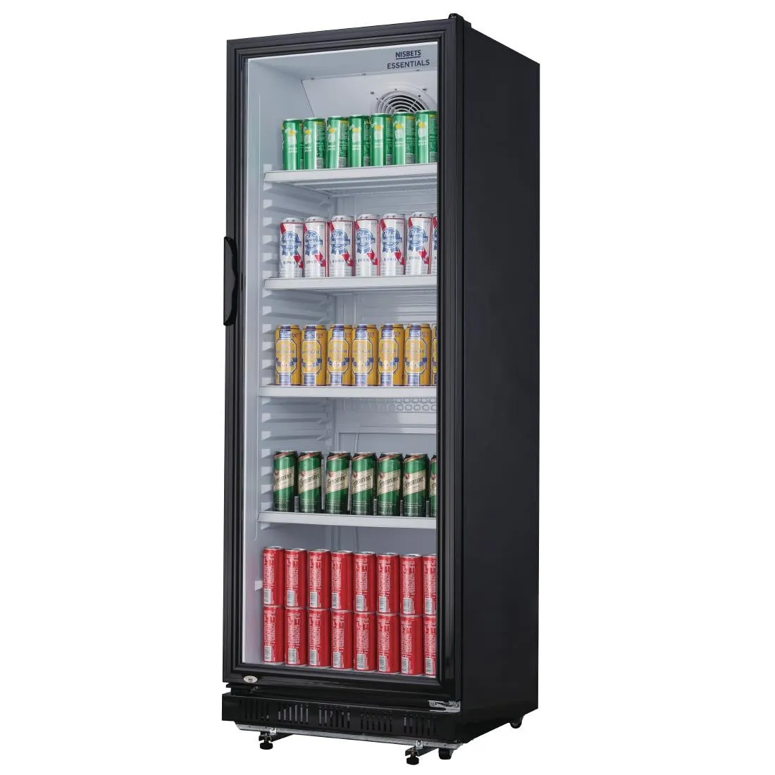 DG280 Nisbets Essentials Upright Display Fridge Black 346Ltr
