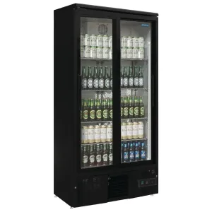 GJ448 Polar G-Series Upright Back Bar Cooler with Sliding Doors 490Ltr