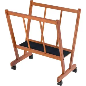 MEEDEN Large Artists' Studio/Display Print Rack with Castors - Walnut