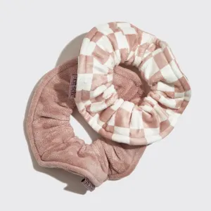 Microfiber Quick-Dry Towel Scrunchie 2 Pack - Terracotta Checker