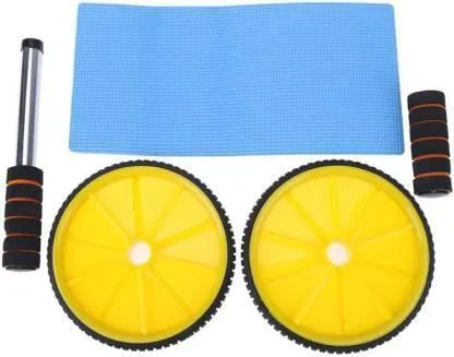 Nas Abdominal Double Wheel Ab Roller Gym For Exercise Fitness Equipment Workout Ab Exerciser  (Multicolor)