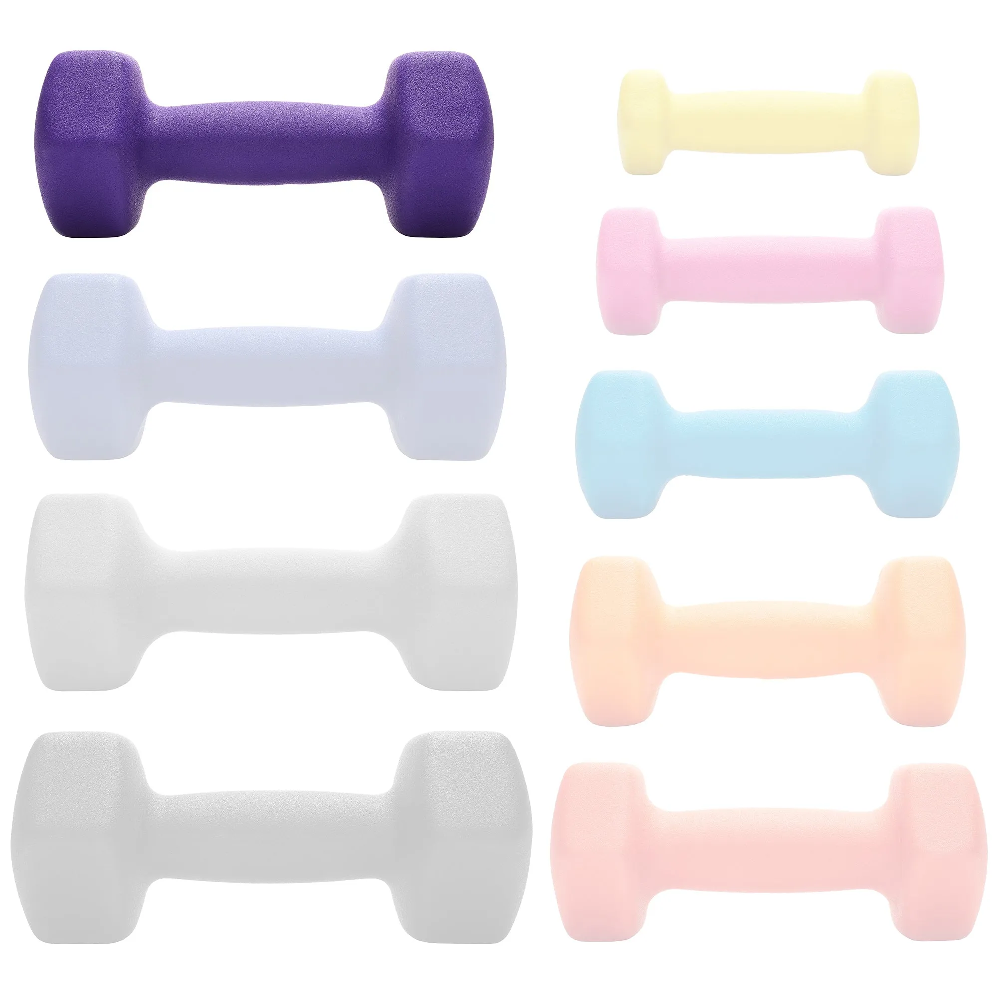 Neoprene Hex Dumbbell Hand Weights, Set of 2 - Workout Strength Training