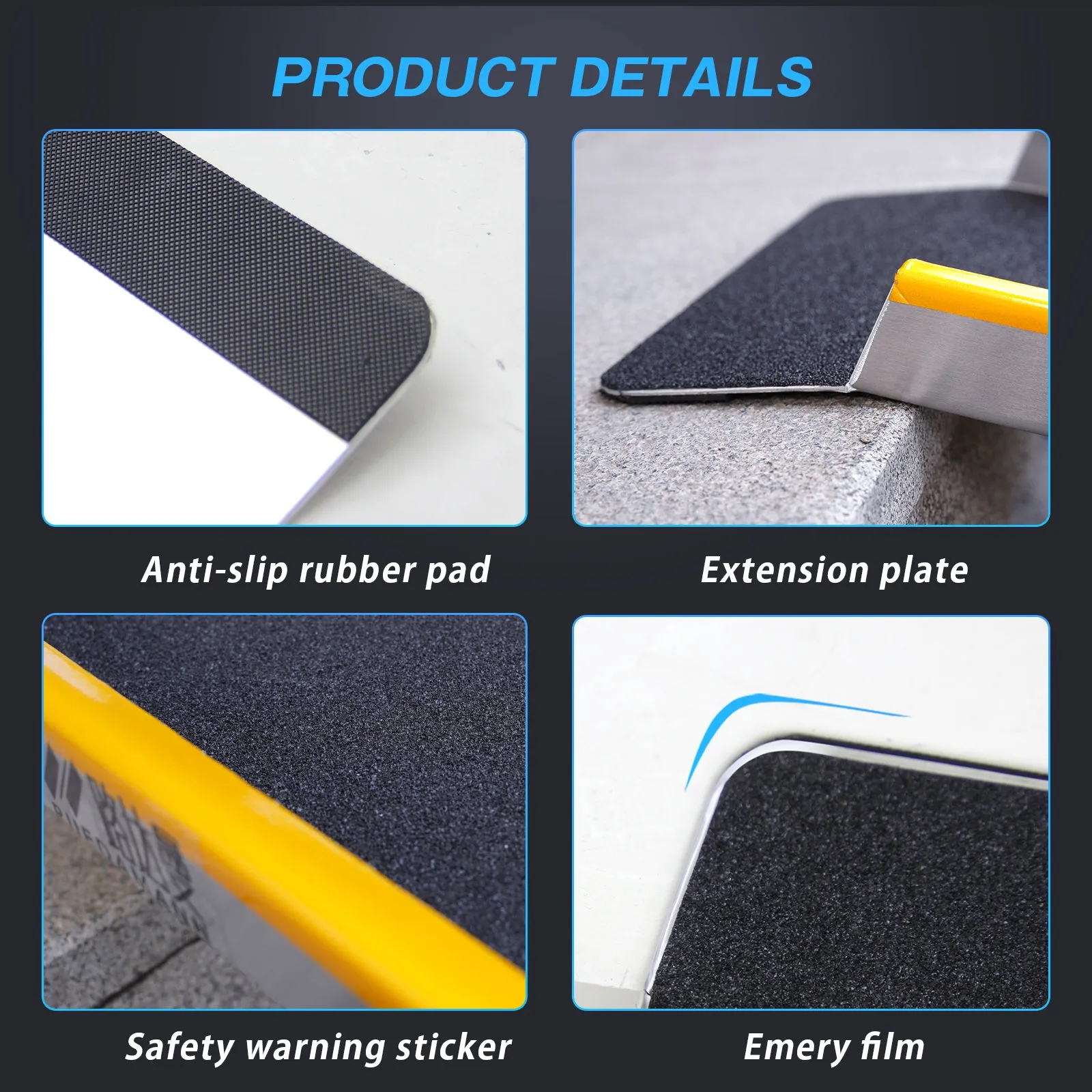 Ruedamann® Portable Aluminum Loading Ramp with Non-slip Surface  Lightweight 1 PC