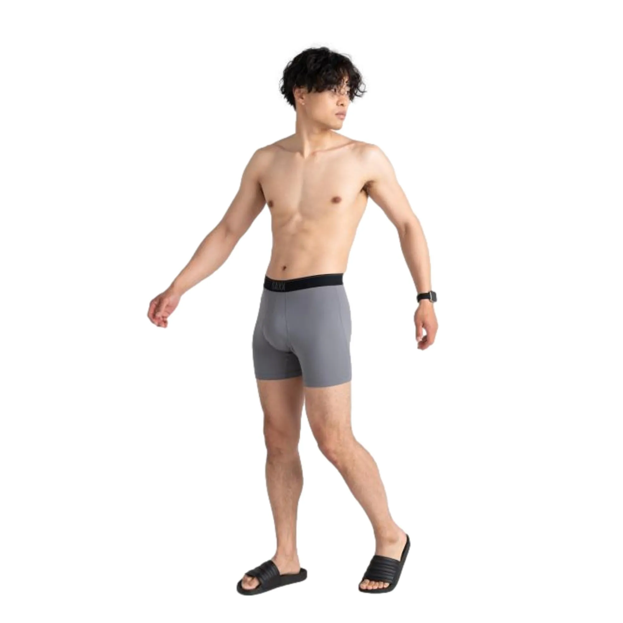 Saxx Quest Quick Dry Mesh Boxer Brief Fly - Dark Charcoal