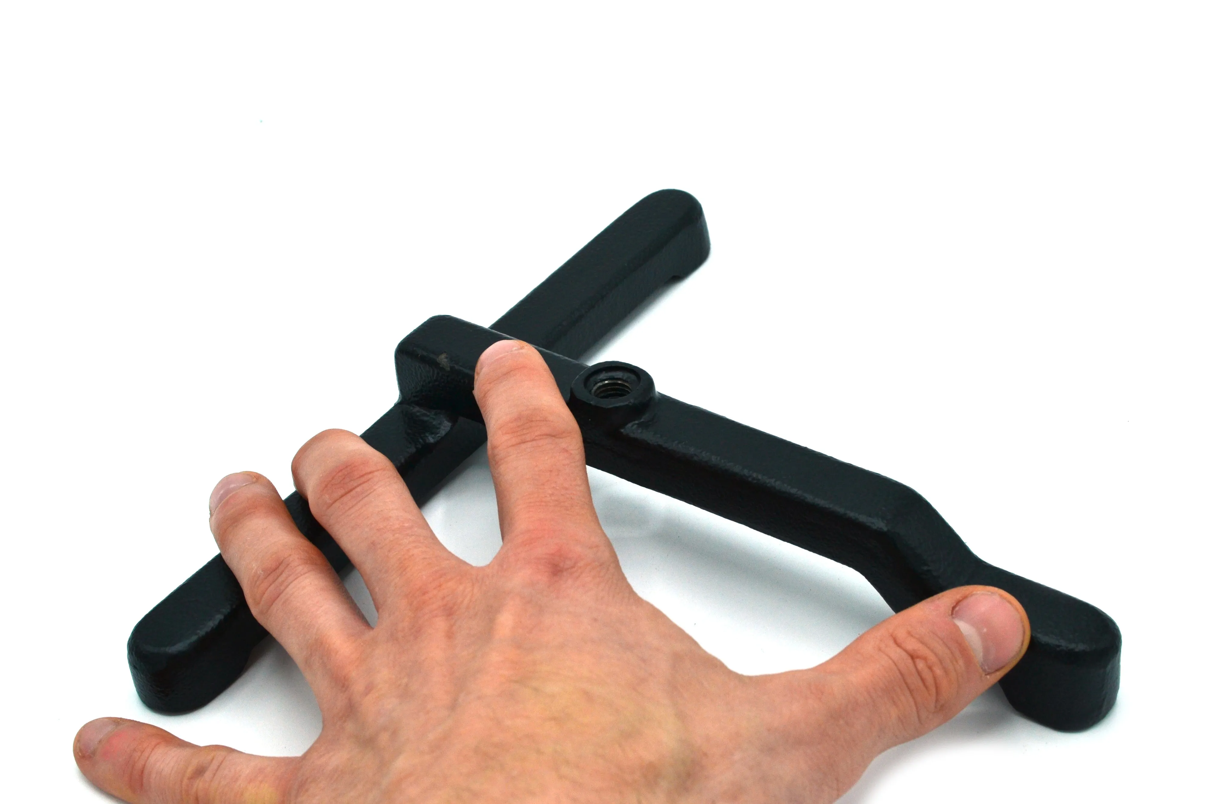 T-Shaped Nesting Support Base - 10.5"x9" Base -  Heavy Duty Cast Iron, Black - Eisco Labs