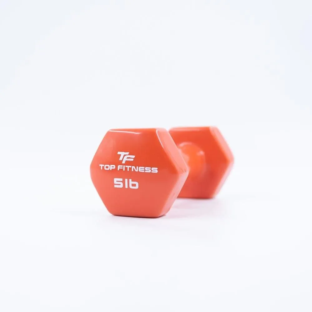 Top Fitness Vinyl Hex Dumbbell