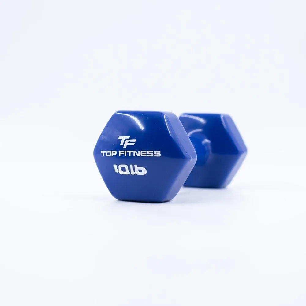 Top Fitness Vinyl Hex Dumbbell