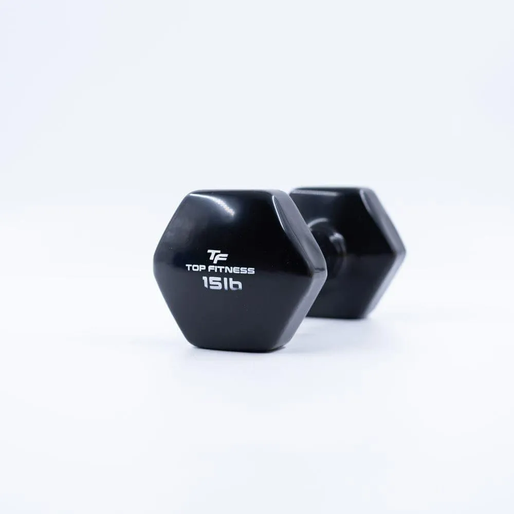 Top Fitness Vinyl Hex Dumbbell