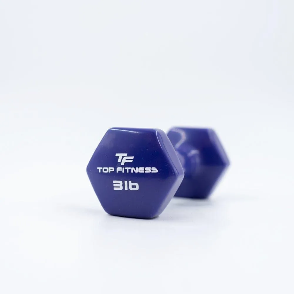 Top Fitness Vinyl Hex Dumbbell