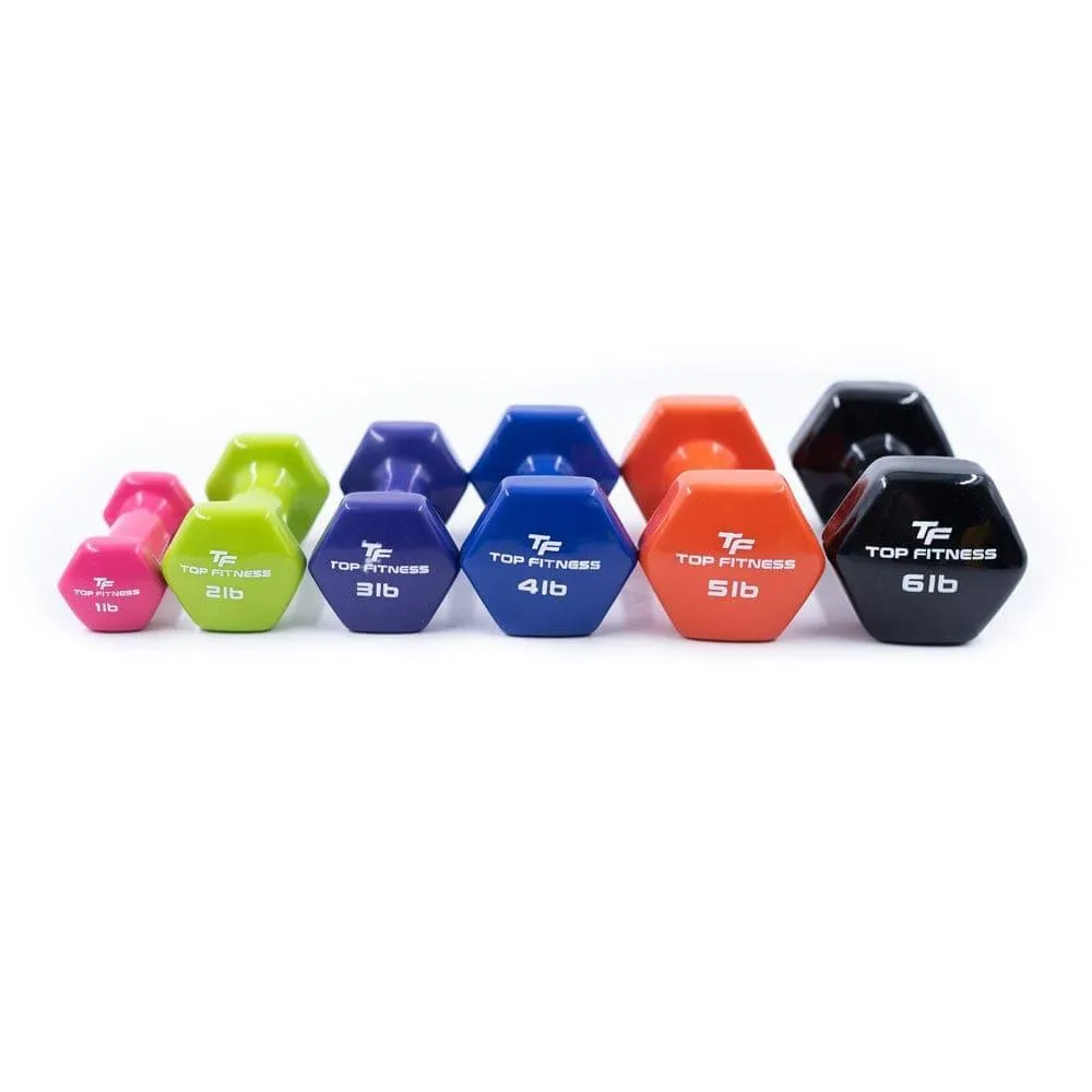 Top Fitness Vinyl Hex Dumbbell