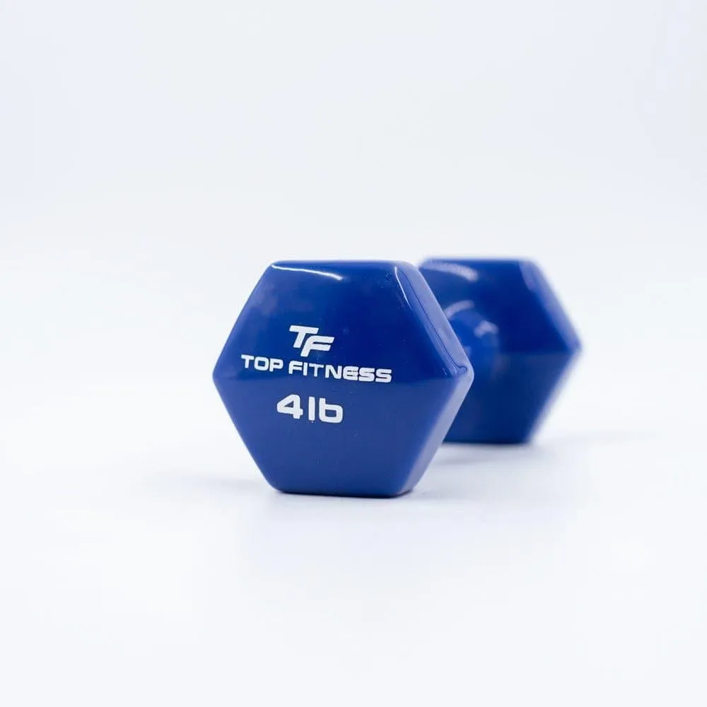 Top Fitness Vinyl Hex Dumbbell