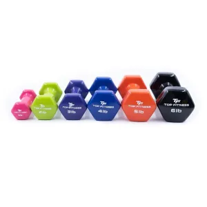 Top Fitness Vinyl Hex Dumbbell