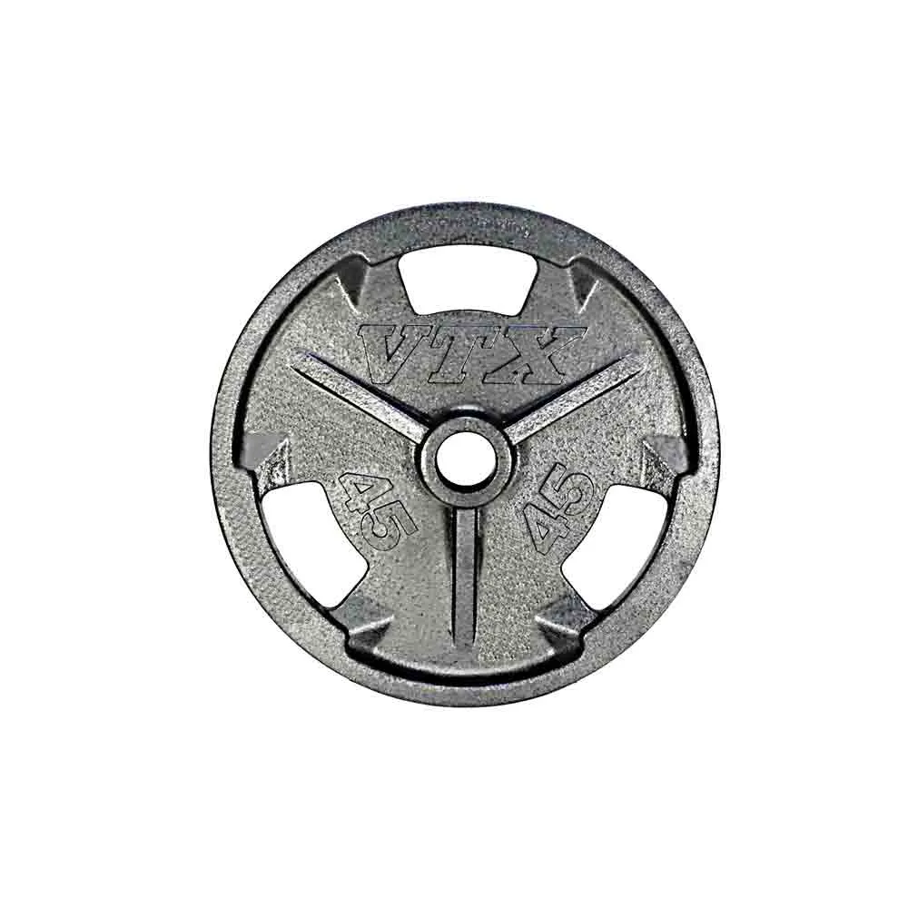 VTX 300 lb Wide Flanged Olympic Grip Plate Barbell Set