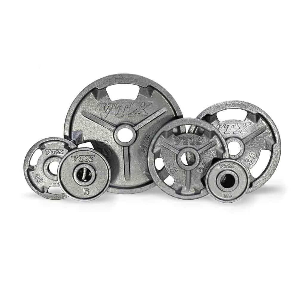 VTX 300 lb Wide Flanged Olympic Grip Plate Barbell Set
