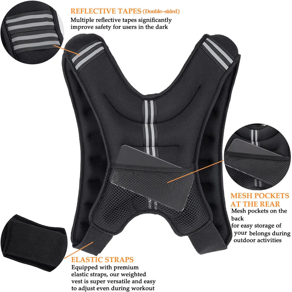 Weighted Vest 10kg Adjustable Weight Exercise Training