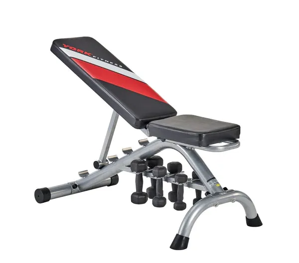 York Barbell 5 Position Dumbbell Bench with DB Storage (200kg max load)